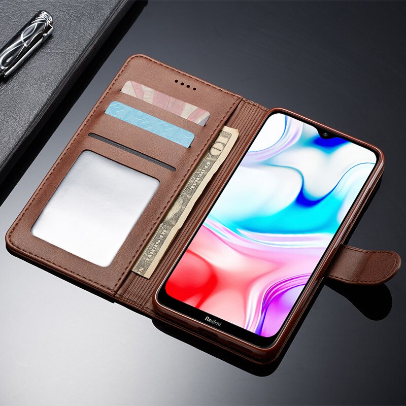 Redmi 8 Case Lederen Vintage Telefoon Gevallen Voor Funda Redmi 8 Case Flip Magnetic Wallet Gevallen Op Xiaomi Redmi 8 cover Redmi 8 Cover