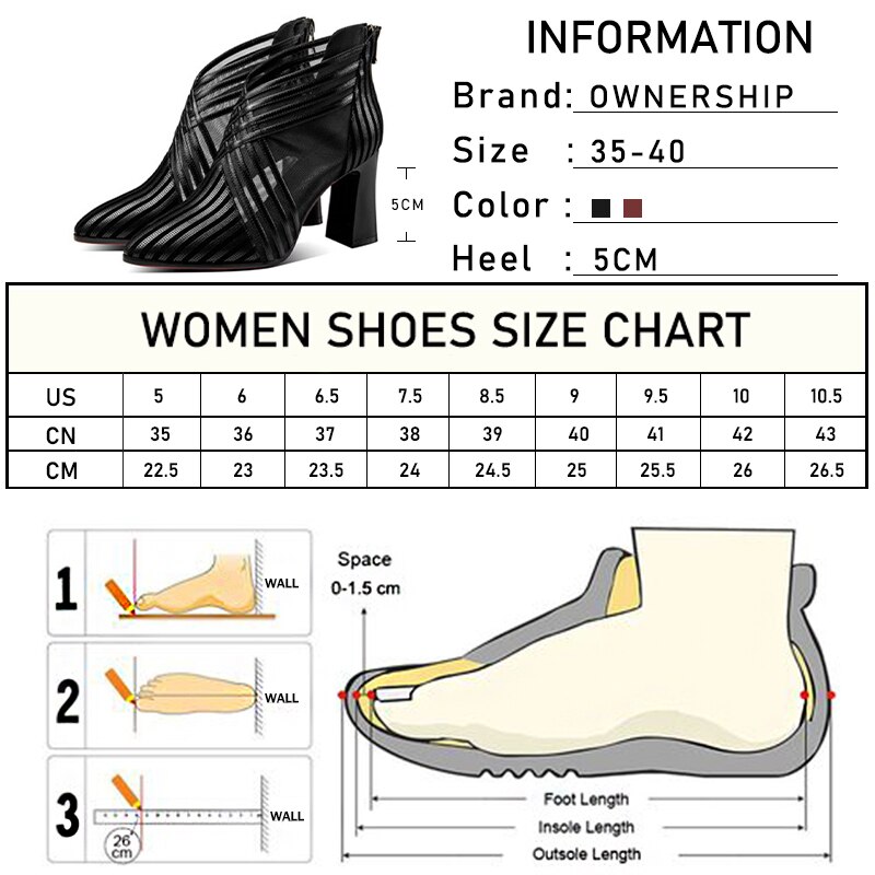 Femmes talon bottines femme rouge bottes pour femmes Zip chaussures maille femme talons hauts bout pointu chaussures