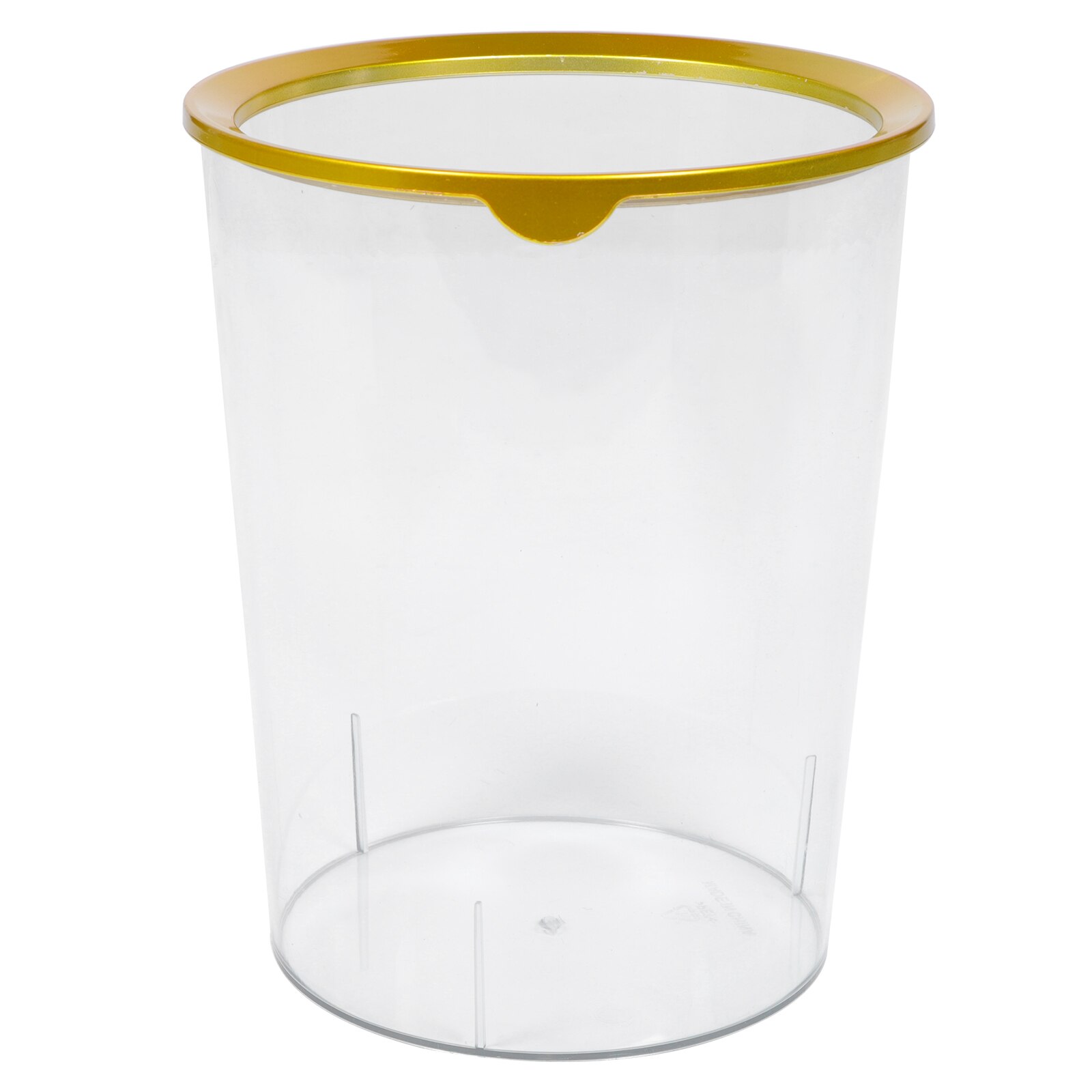 Simple Waste Storage Bin Waste Container Home Trash Can Transparent Waste Basket: Golden Transparent