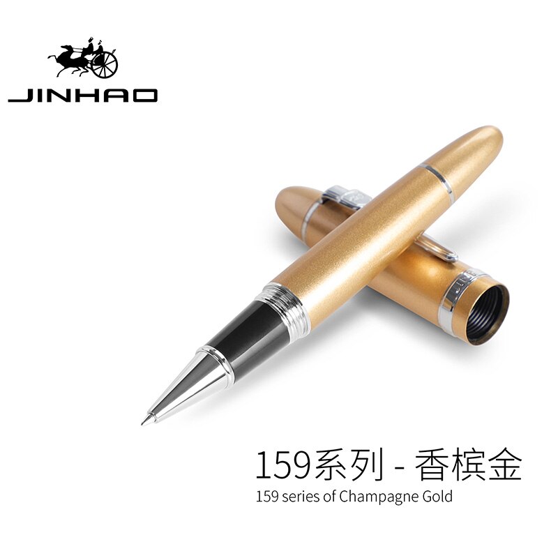 jinhao 159 Rollerball pen 0.5 MM screw cap metallic silver clip luxury pen students stationery office supplies