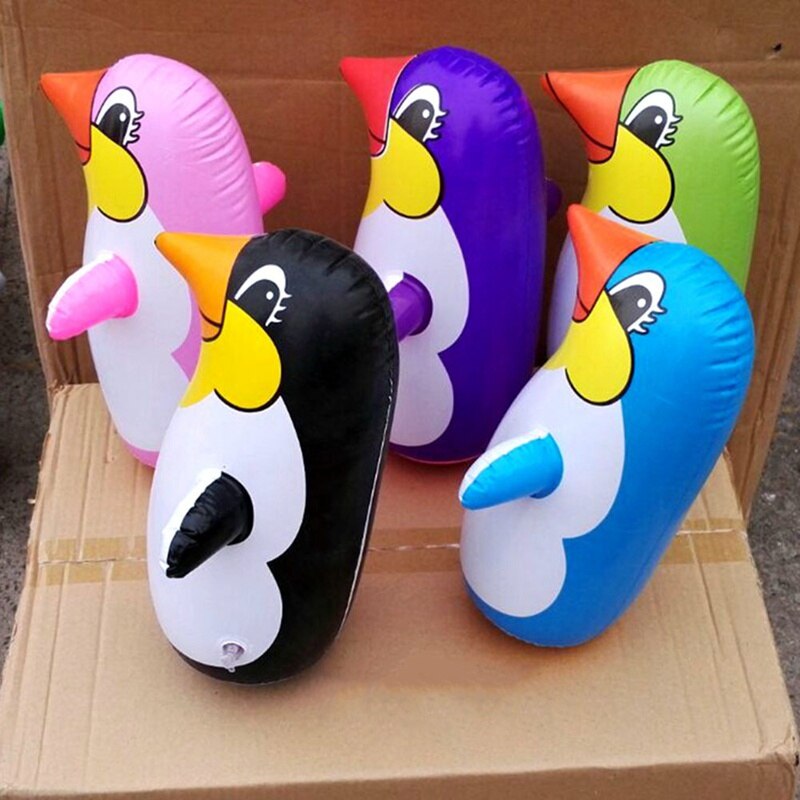 Juguetes cognitivos educativos de 36CM para niños, juguete inflable de pingüino, vaso de pingüino colorido, juguetes inflables para niños, globo Animal