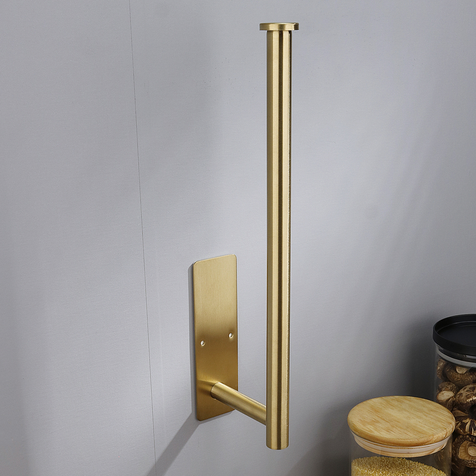 Rose Gold Toilet Paper Holder Adhesive 304 Stainless Steel for Bathroom Kitchen Paper Towel Roll Rack Long Tissue Hanging Black: Blue