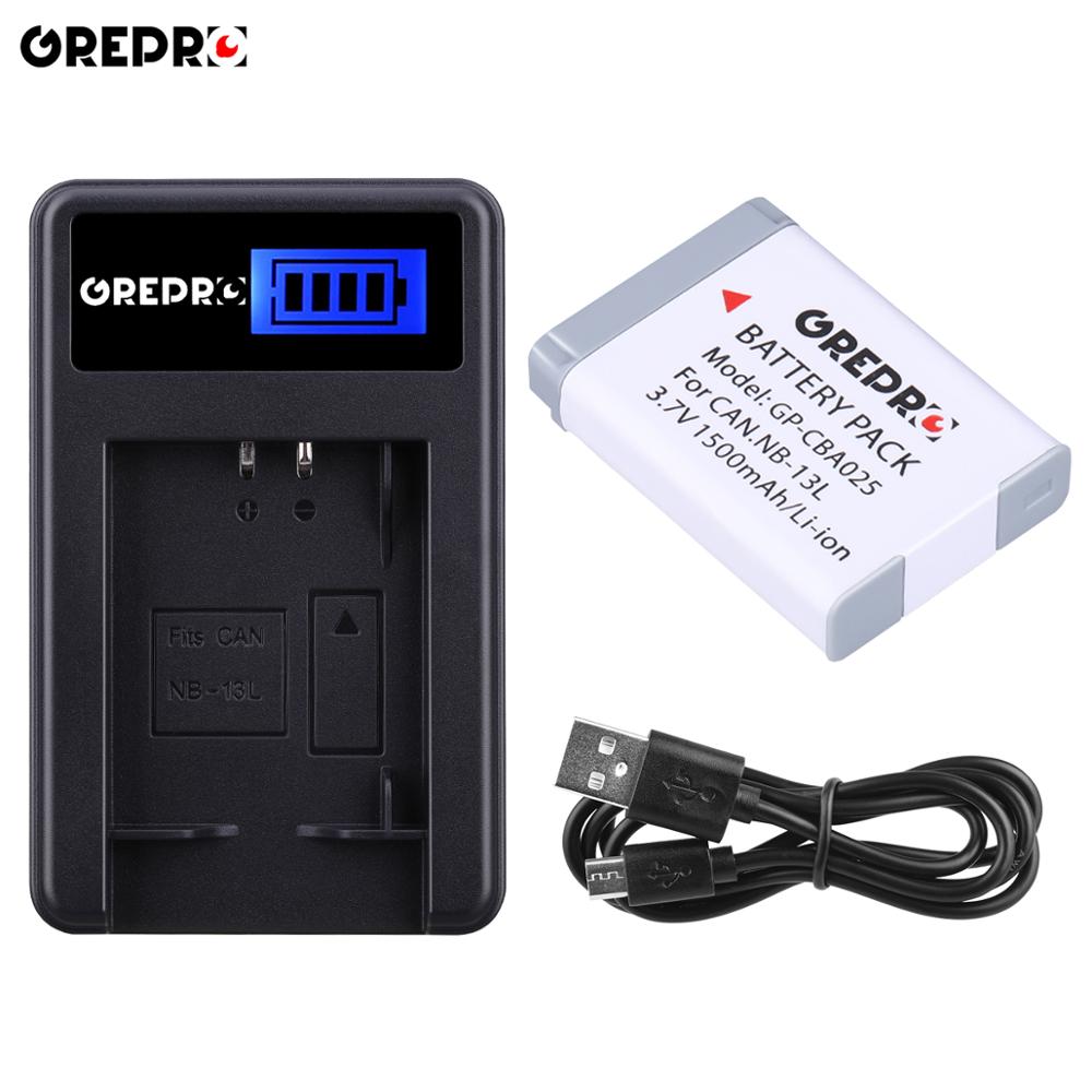 Batterie 1500mAh NB13L + chargeur NB 13l pour appareil photo Canon PowerShot G5X G7X G9X G7 X Mark II G9 X SX620 SX720 SX730 HS, NB-13L mAh: 1B with Charger