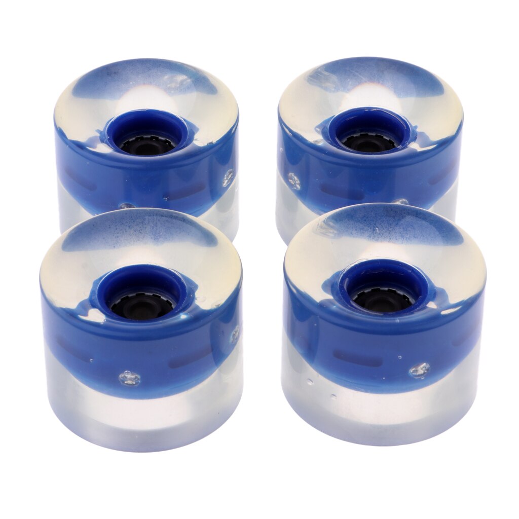 4 stk 60mm blinkende rullelys opp blits rullebrett longboard hjul 78a med bærende kjerne glød om natten 5 farger