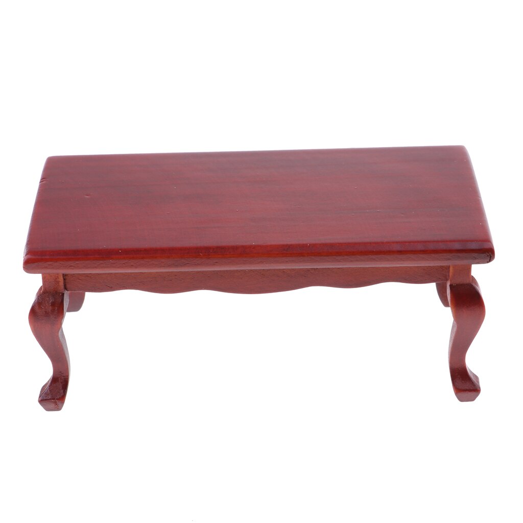 1/12 dockskåpsmöbler trä gavel bord miniatyr modell tillbehör annatto