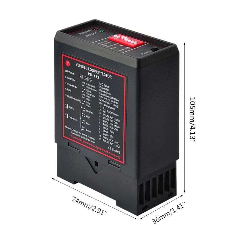 PD132 Single Channel Inductive Vehicle Loop Detector for Car Parking Lot Vehicle Loop Detector ENGLISH VERSION