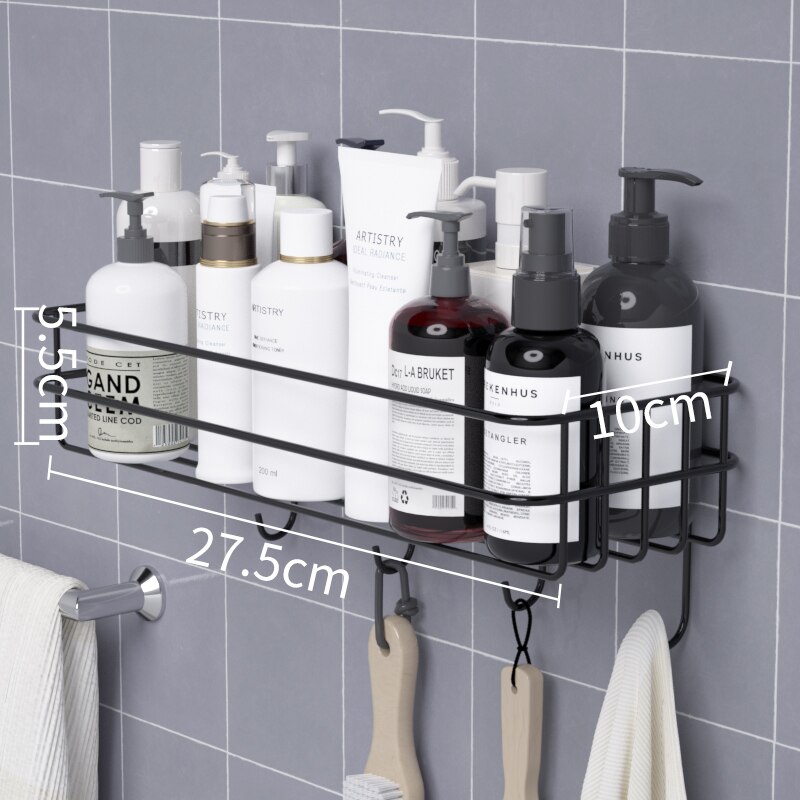 WOLWES Badkamer Plank Drijvende Planken Douche Caddy Gunmetal Grijs - Complete Accessoire Set