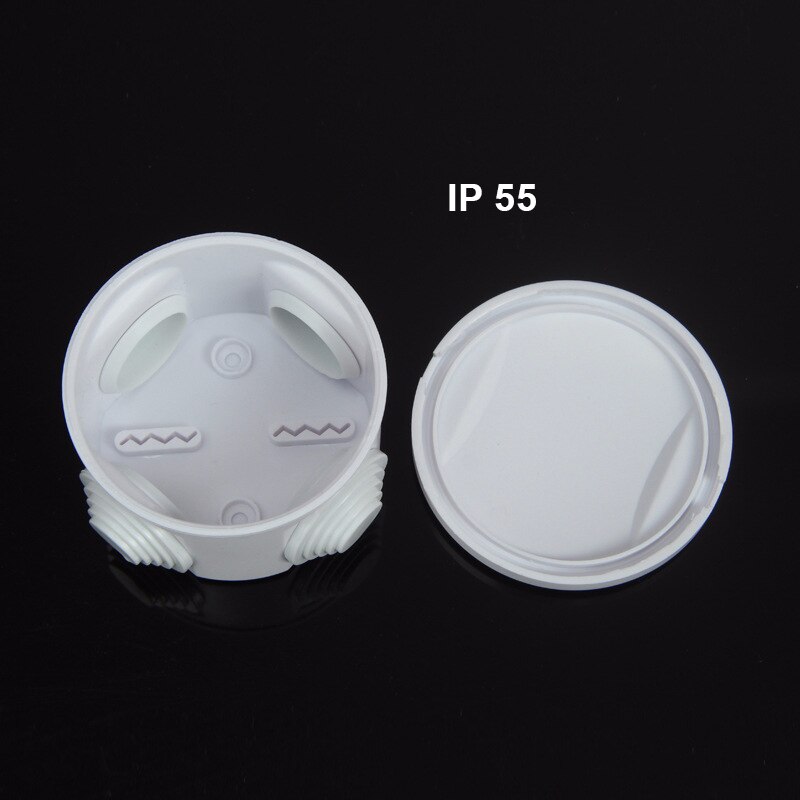 ABS Plastic IP55 Wires Waterproof Junction Box 50x50mm Circular White Outdoor Electrical Connection DIY Rainproof Box