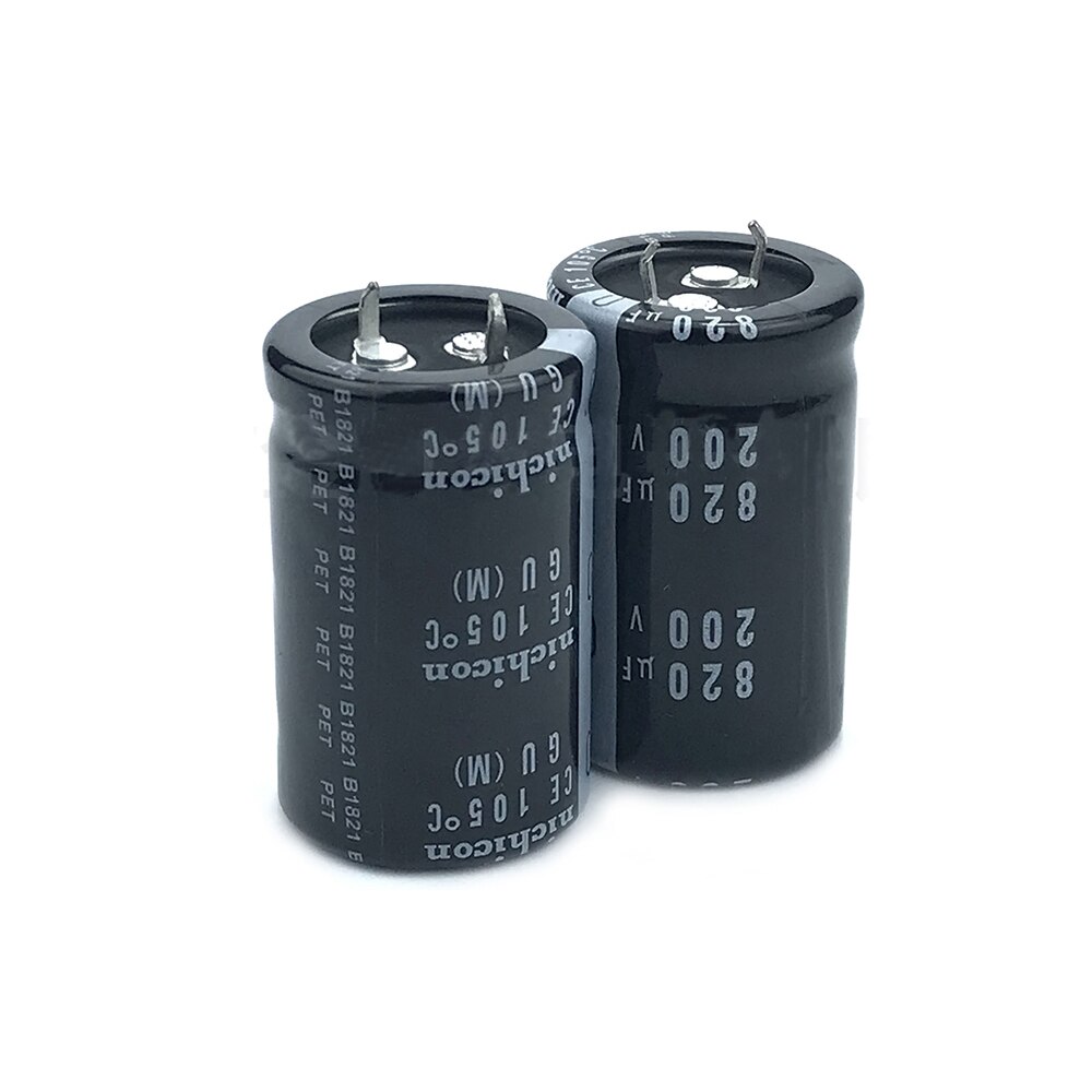 2 uds 200V/820UF Nichicon cuerno condensadores 10mm de paso 105 ℃ 820UF 200V 22X40 22X50 25X30 25X35 25X50 30X30 35X30mm
