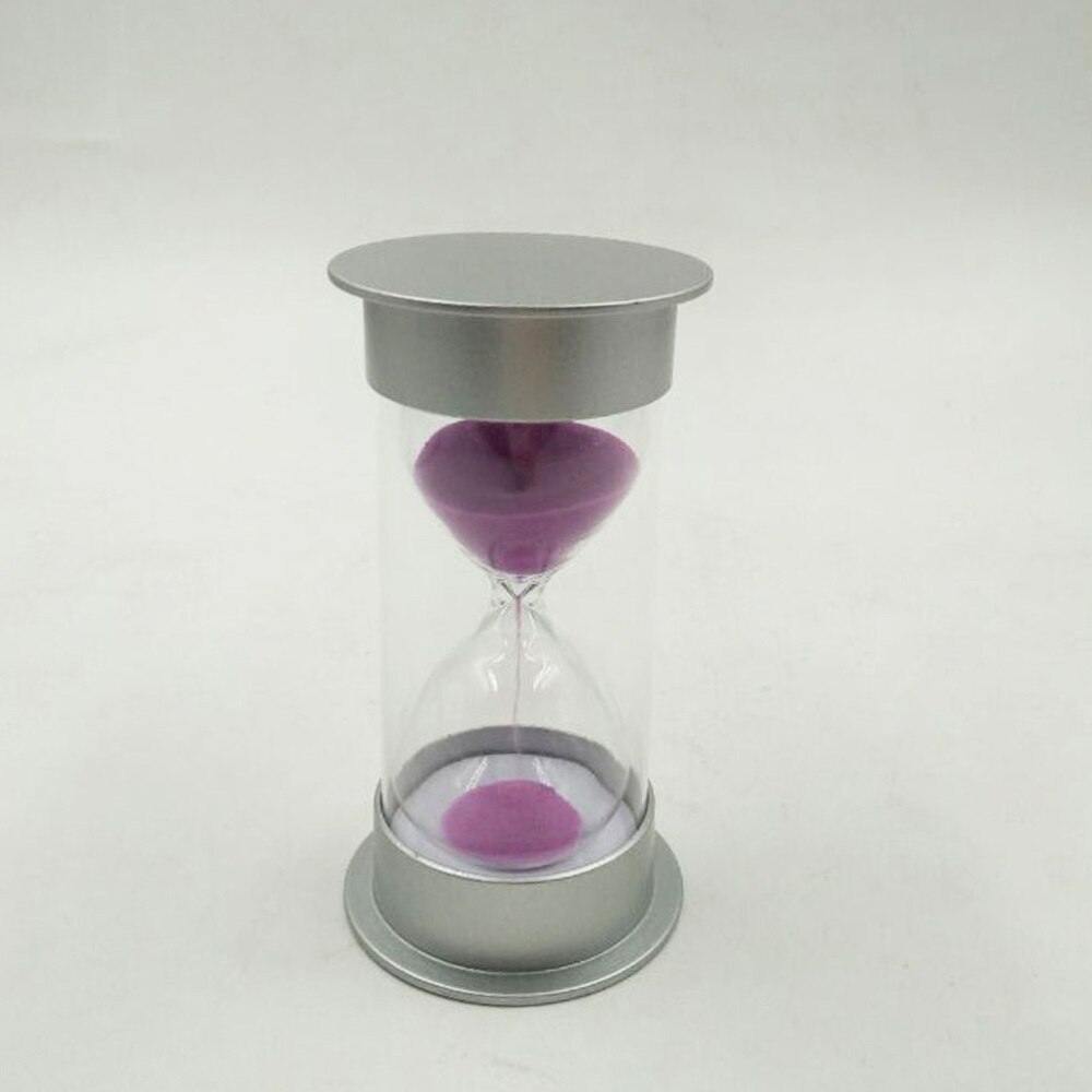 Simple Cylinder Sand Hourglass 30 Minutes Security Sand Timer Sandglass Hourglass (Silver and Blue)