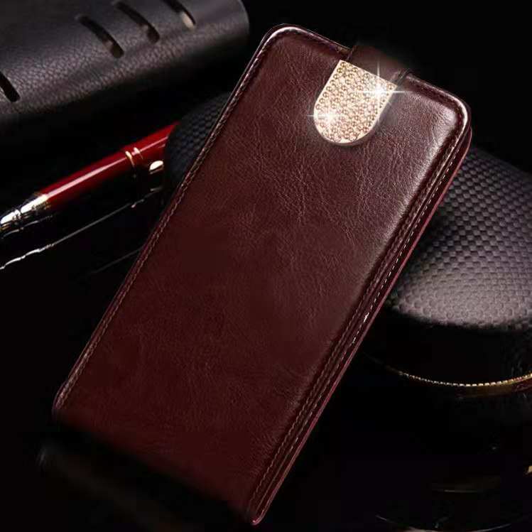 Luxury PU Leather Flip Case For Xiaomi Redmi 7A Case Wallet Cover For Xiaomi Redmi 7 A 16GB 32GB 64GB Case Coque: Redmi 7 / Brown With diamond