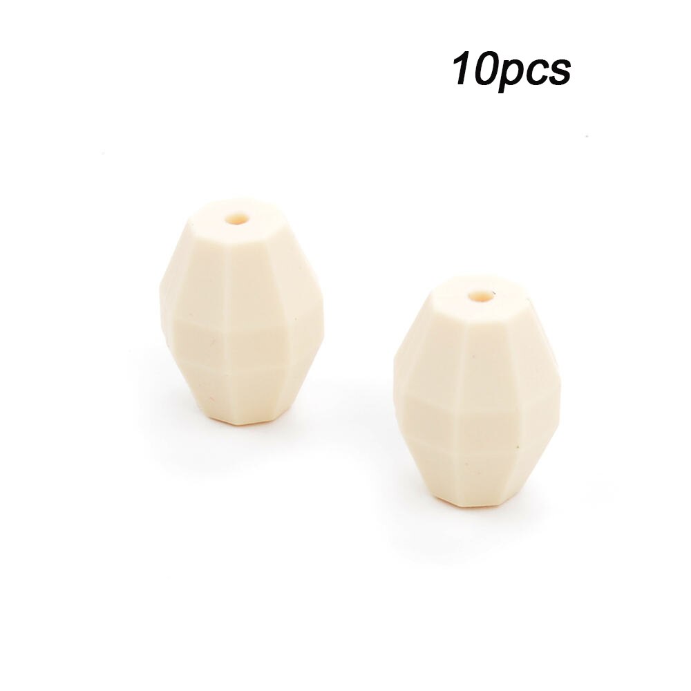 LOFCA 10pcs Baby Oak Barrel Teething Beads Geometric Shape Silicone Beads Food Grade Baby Teething Toys Chewable Jewelry DIY: Navajo white