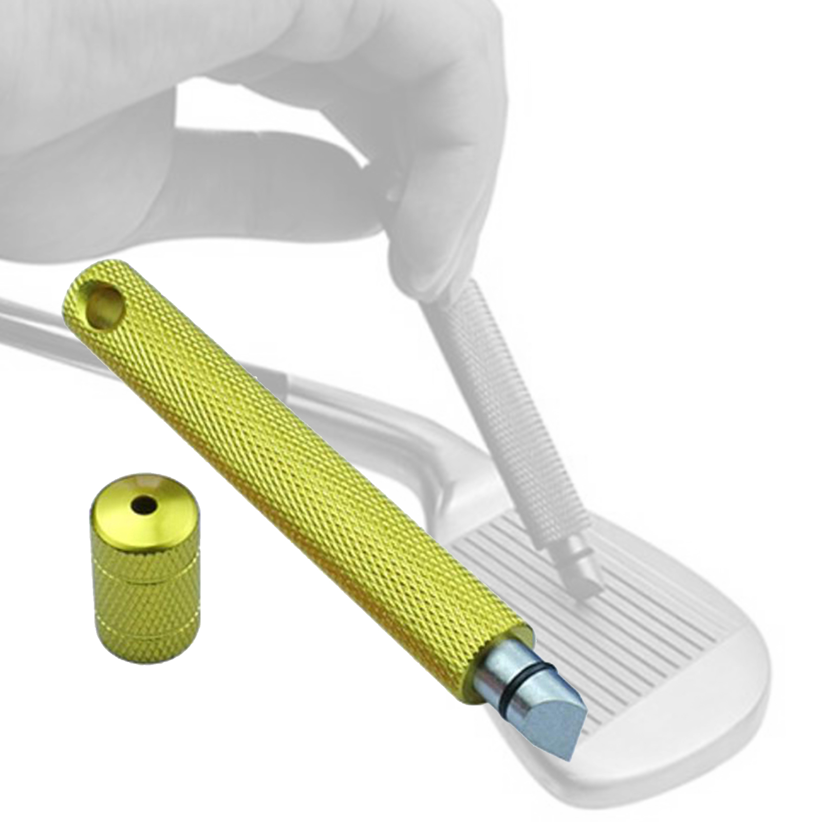 Golf Groove Sharpener Cleaner Fixed Tool, Club Iron Wedge Grooving Sharpening &amp; Cleaning Kit, V &amp; U Square