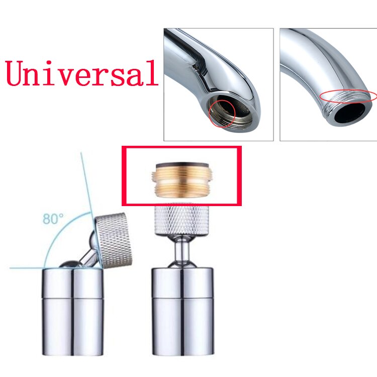 Universal 720 Graden Kraan Filter Hoofd Anti Splash Filter Mobiele Keuken Kraan Waterbesparende Nozzle Spuit Kraan Extender: Universal