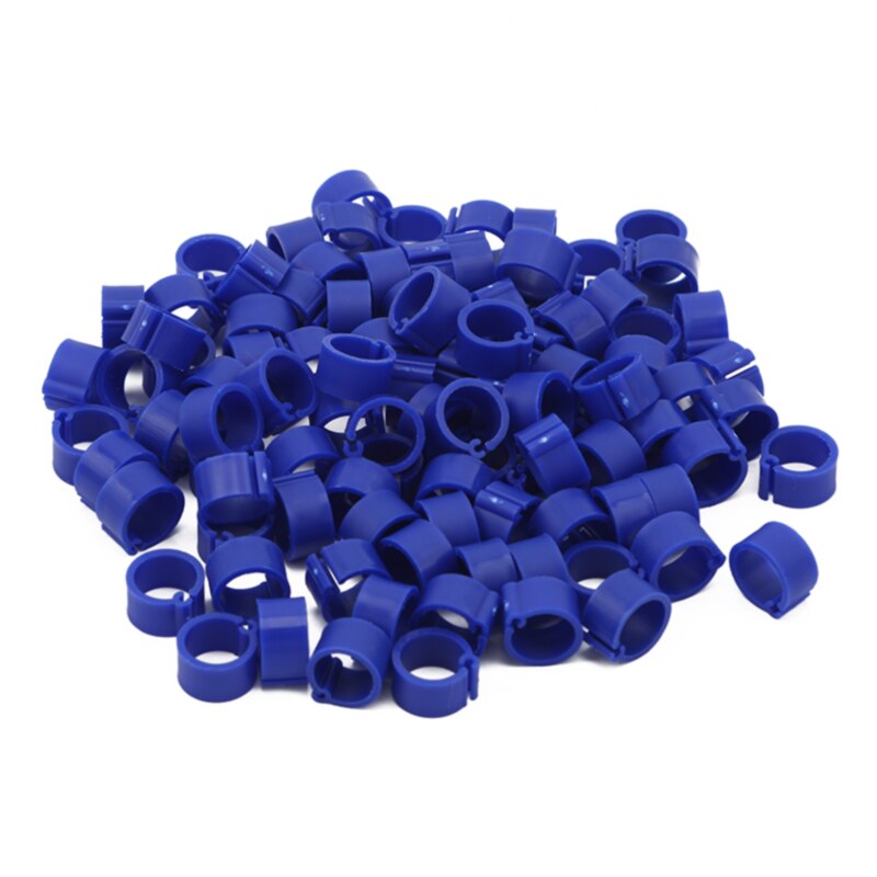 100 Stuks Vogels Voeten Ringen Binnendiameter 8Mm Breedte 7Mm Plastic Clip Ring Duif Duif Kwartel Voet Ring farm Animal Carrier: Navy blue