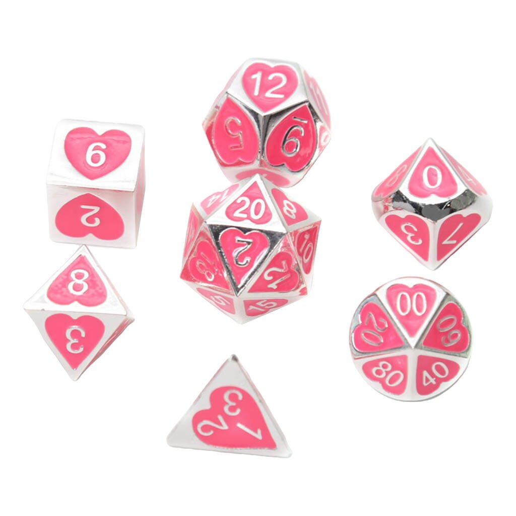 7 Stks/set Solide Metalen Multi Side Cijfer D4 D6 D8 D10 D12 D20 Board Game Dice Set Voor Party Casino board Game: 05
