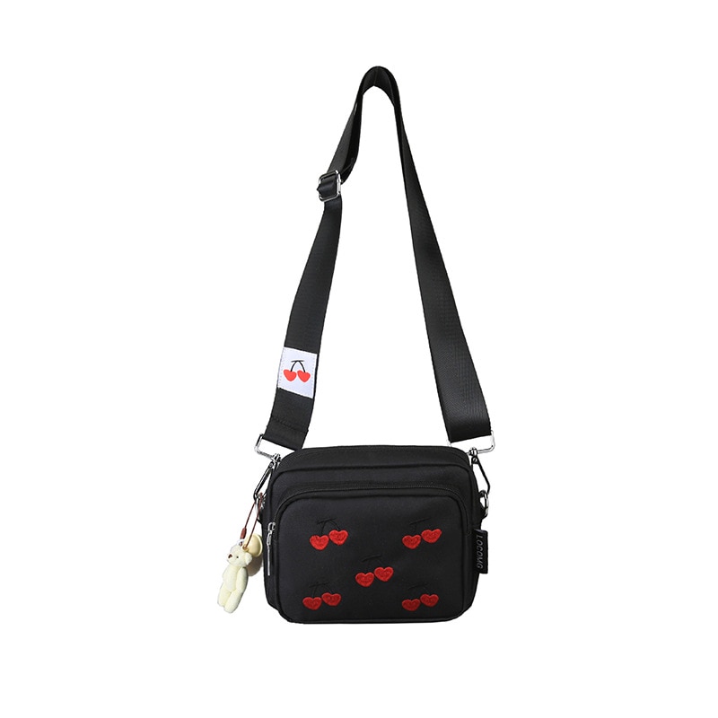 Zomertassen voor dames flap kersen borduurwerk dames schoudertas bolsa feminina canvas crossbody tas