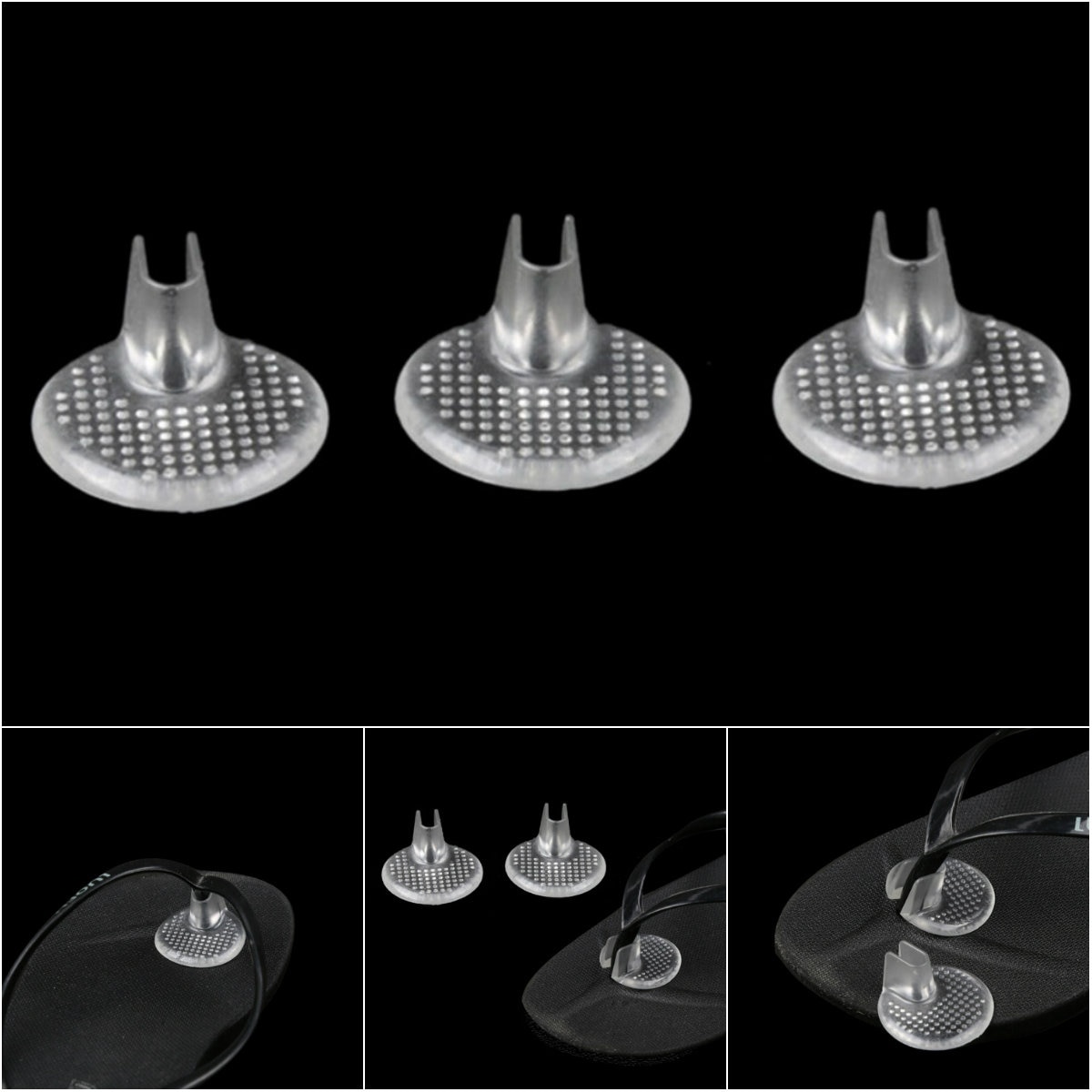 1 Pair Toe Separator Massage Insole Transparent Gel Shoes Inserts shoe-pad Cushion Flip flop Sandals