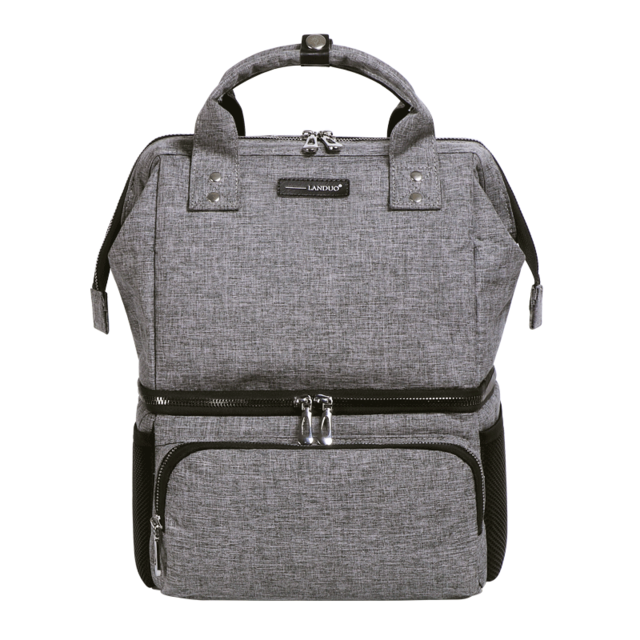 LAND Insulation Backpack Baby Diaper Bags Mommy Thermal bag Strollers Double Layers multi-function fresh keeping Cooler MPB24: MPB24-gray