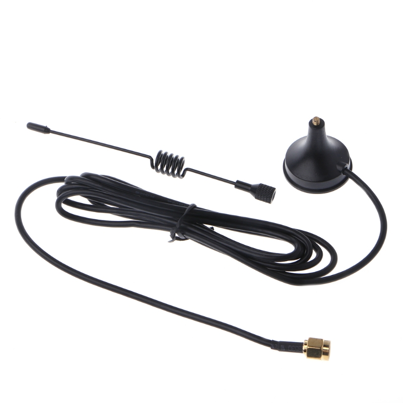 433mhz antena 5dbi macho rg174 cabo gsm gprs 1.5m base magnética para rádio presunto