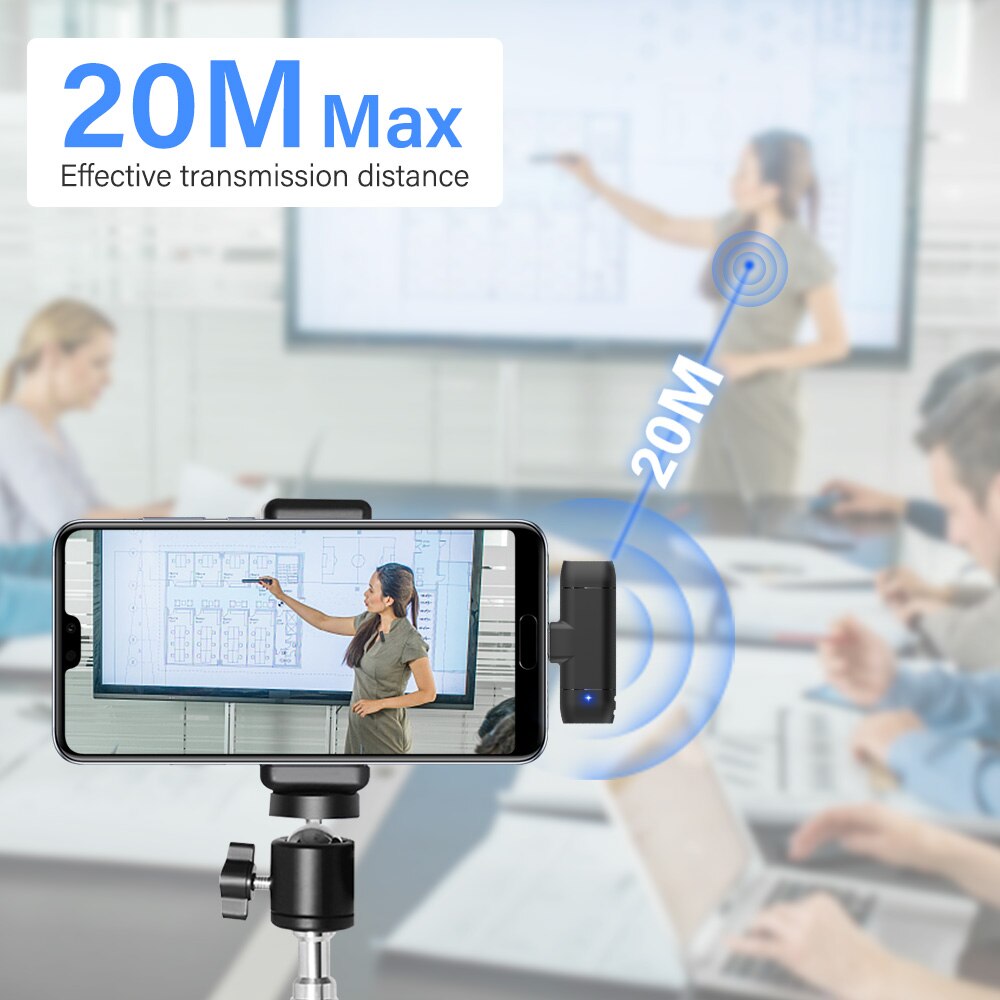 Wireless Lavalier Microphone Portable Audio Video Recording Plug-and-Play Mic For IPhone 12 13 iPad xiaomi Android Video Camera