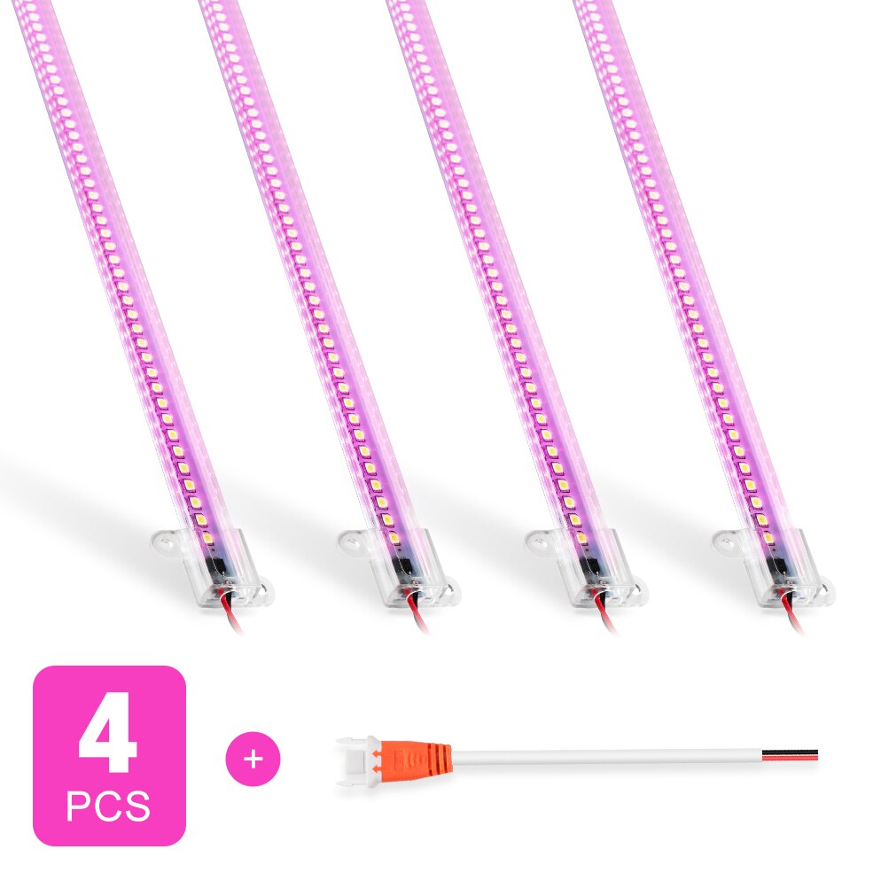 AC 220V Full Spectrum Led Grow Light 7w 50cm Led Phyto Lamp Tube Energy Saving For Plant Grow Indoor Greenhouse Garden Flowers: 4pcs Pack