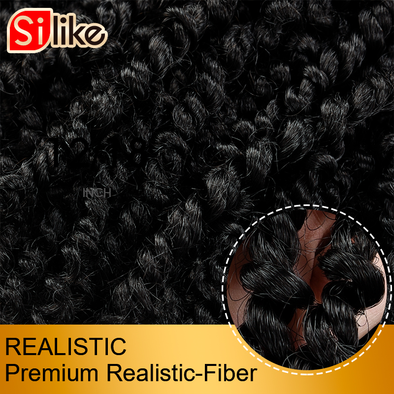 Silike Passion Twist 18 inch Fluffy Pre-Twist Black Pre Stretched Ombre Braiding Hair Synthetic Crochet Braids Hair Extension