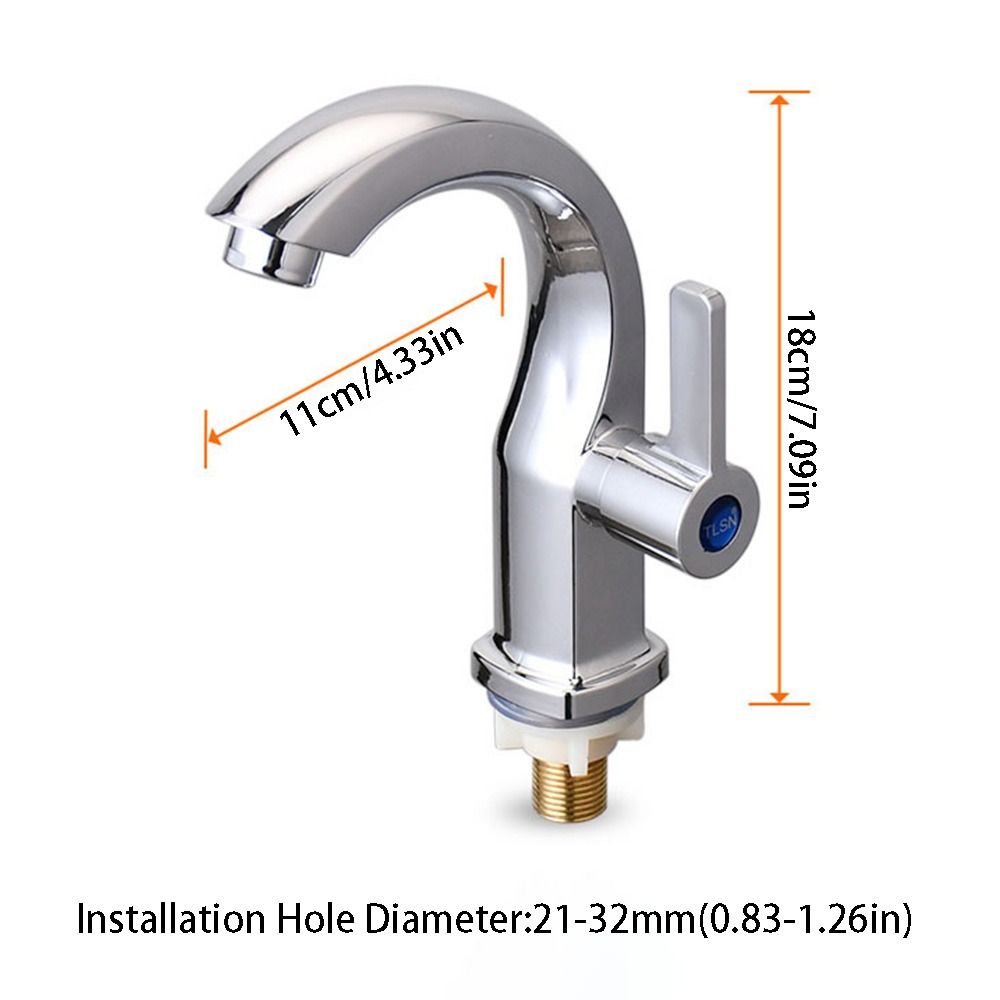 Single Cold Bathroom Basin Faucet Modern Anti-corrosion ABS Water Purifier Safety Silver Deck Mounted Sink Faucet Kitchen
