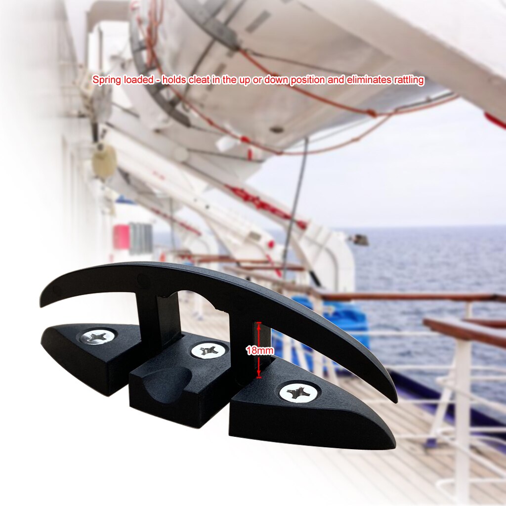 2PCS Boat Accessories Nylon Sailboats Flip Up Folding Pull Up Cleat Dock Deck Boat Marine Kayak Hardware Line Rope Mooring Cleat