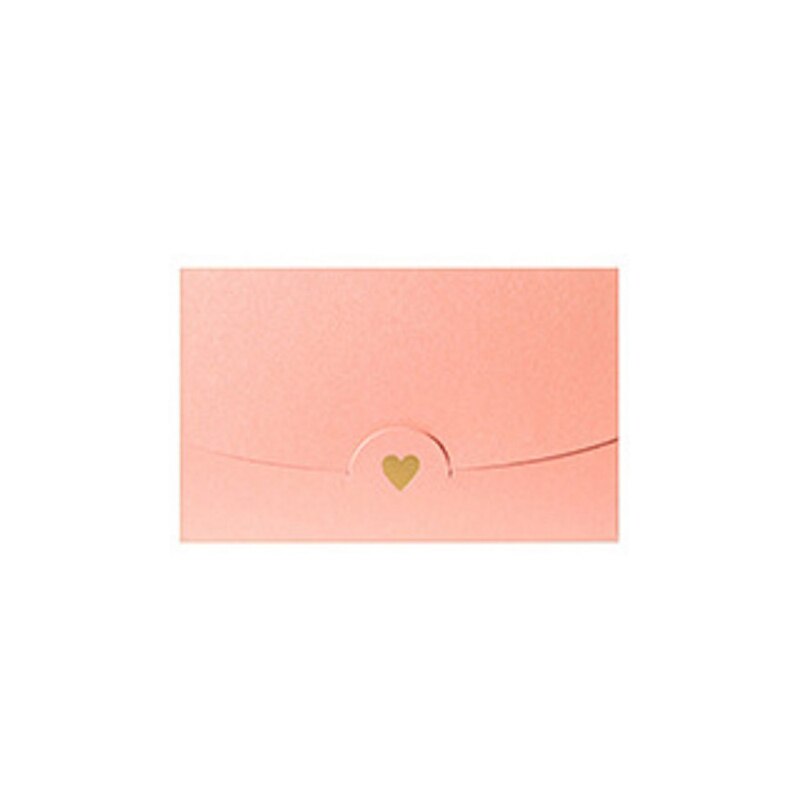 50PCS Heart envelopes Love Button Envelope Kraft Paper Card Handmade String Romantic Colorful Letter 10*7CM: pink
