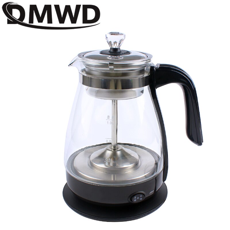 Dmwd vattenkokare kaffebryggare tekokare svart pu 'er glas vattenkokare ånga tekanna automatisk - typ uppsättning hälsa tekanna 1l