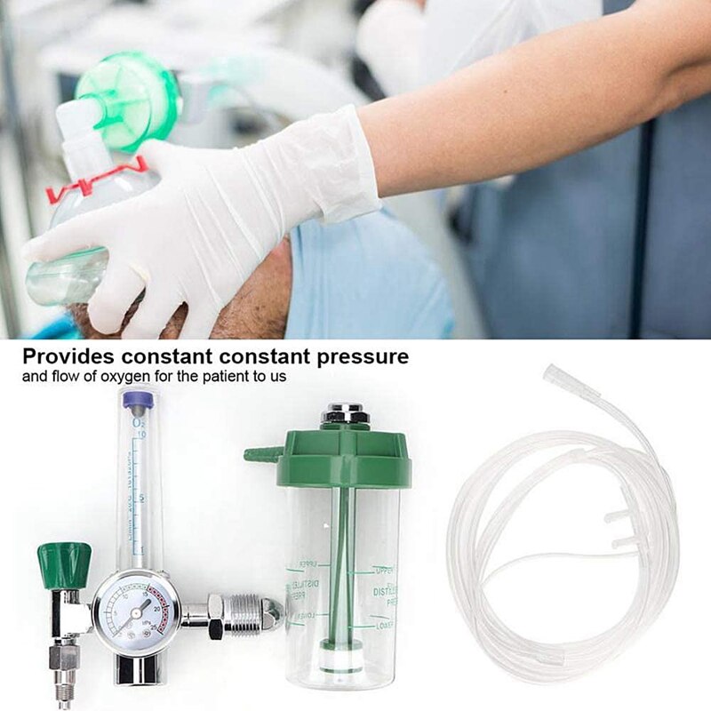 G5/8-14 10L/Min Oxygen Pressure Regulator O2 Pressure Reducing Valve Flow Meter for Oxygen Inhaler Gas Regulator