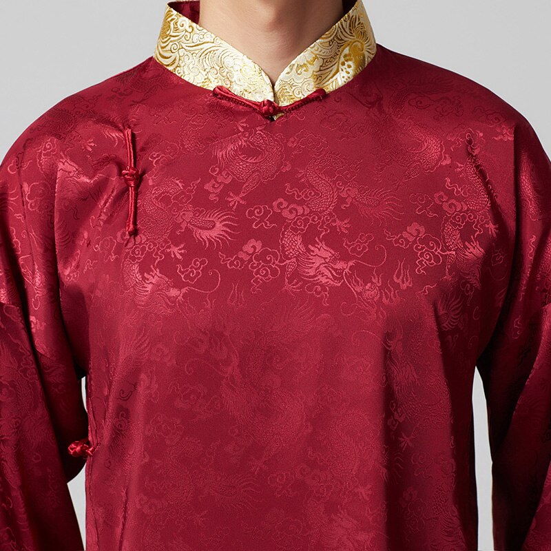 Bata de boda china, traje tradicional chino de padrino de boda, traje Tang, chaqueta de dragón Phoenix para hombre