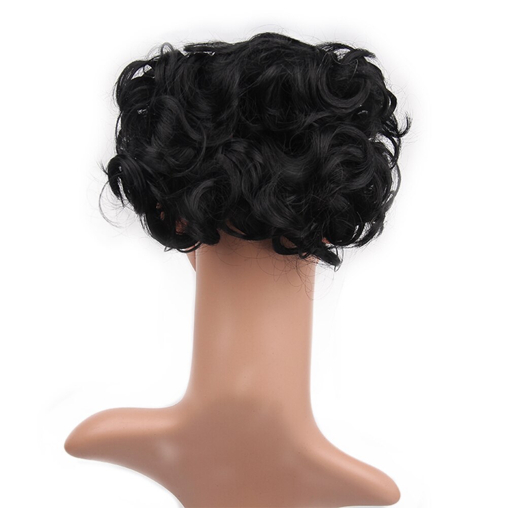 Scrunchie Wrap Messy Short Ponytail Extension Curly Wave Clip Hair Bun Chignon