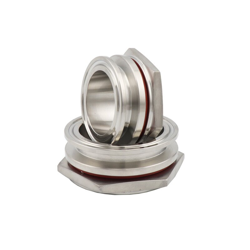 304 Stainless Steel Homebrew Weldless Bulkhead Compression Fitting 1.5” 2&quot; TC Sanitary Tri Clamp Kettle Tank
