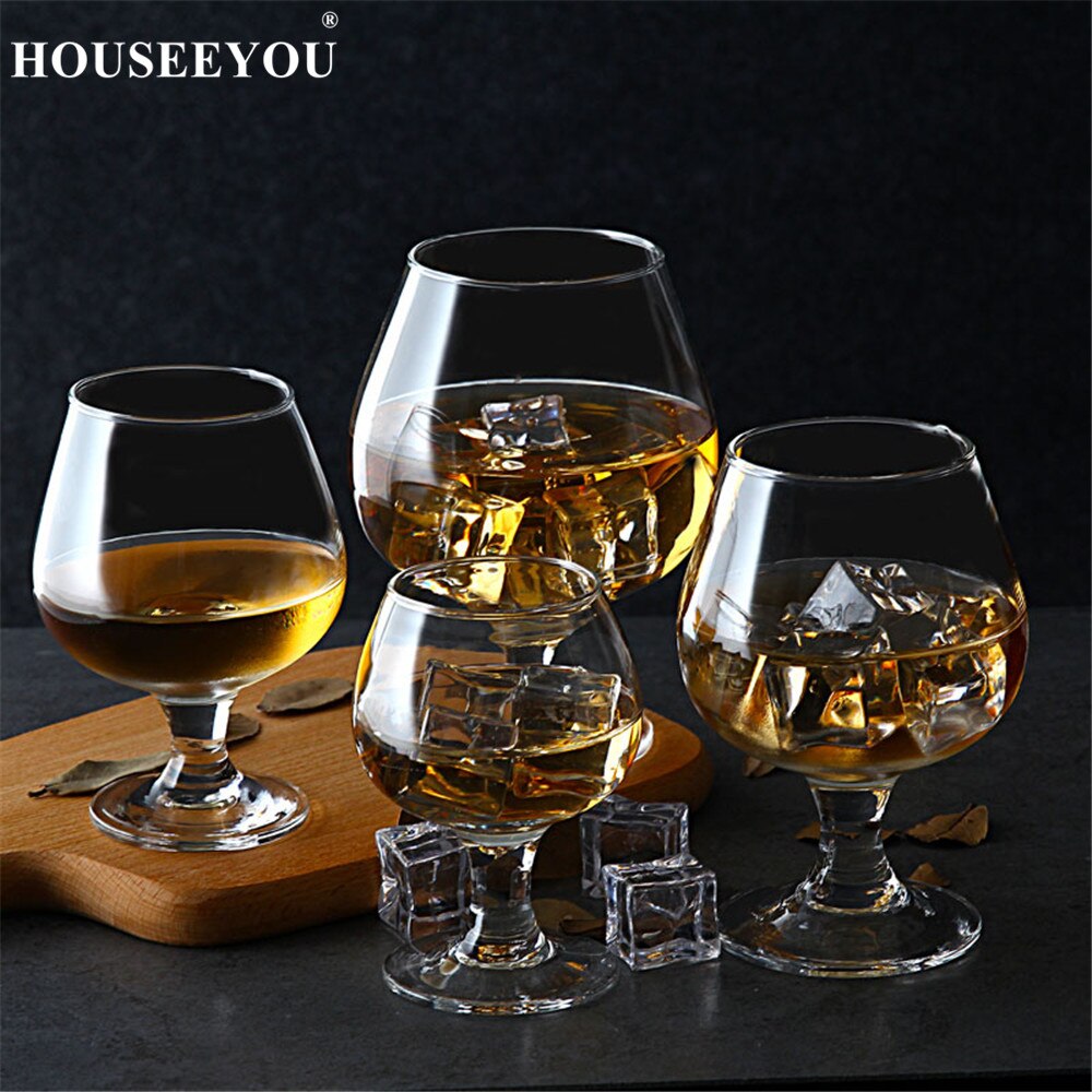 Houseeyou 2 st/lot brandy kort kopp kristall vinglas för bar cocktail korta ölglas dricka whisky snifters cigarrkoppar