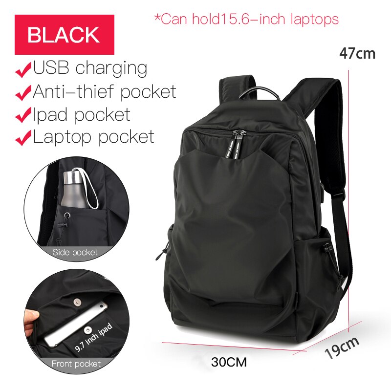 Men Backpack School Bag Water Proof Backpack men External USB Charge Rucksack