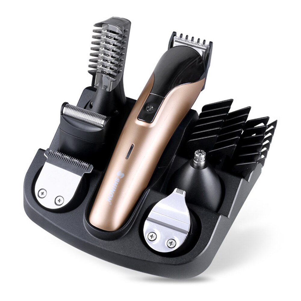 SHINON Hair Clipper Set Barber Hair Trimmer Electric Clipper Razor Shaver Beard Trimmer Men Shaving Machine Cutting Nose Trimmer