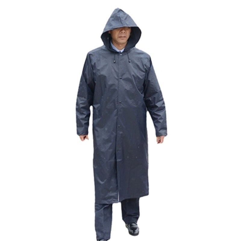 Lange Regenjas Mannen Zwarte Poncho Outdoor Waterdichte Regen Jas Mannen Hooded Overalls Mannelijke Jas Casaco Regenjassen Windbreaker 60YY021: XXXL