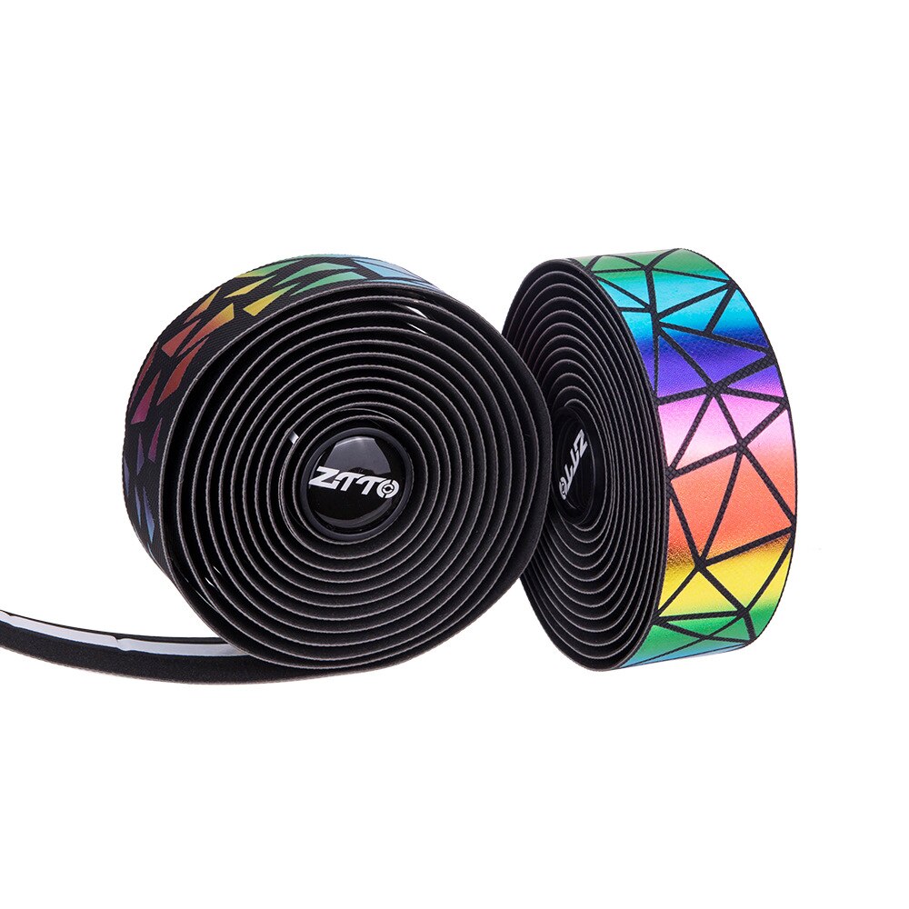 1 Pair ZTTO Gravel Bike Reflective Bar Tape Road Bike Colorful Gradient Color Non-slip Handlebar Tapes Bicycle EVA Tape Bartape