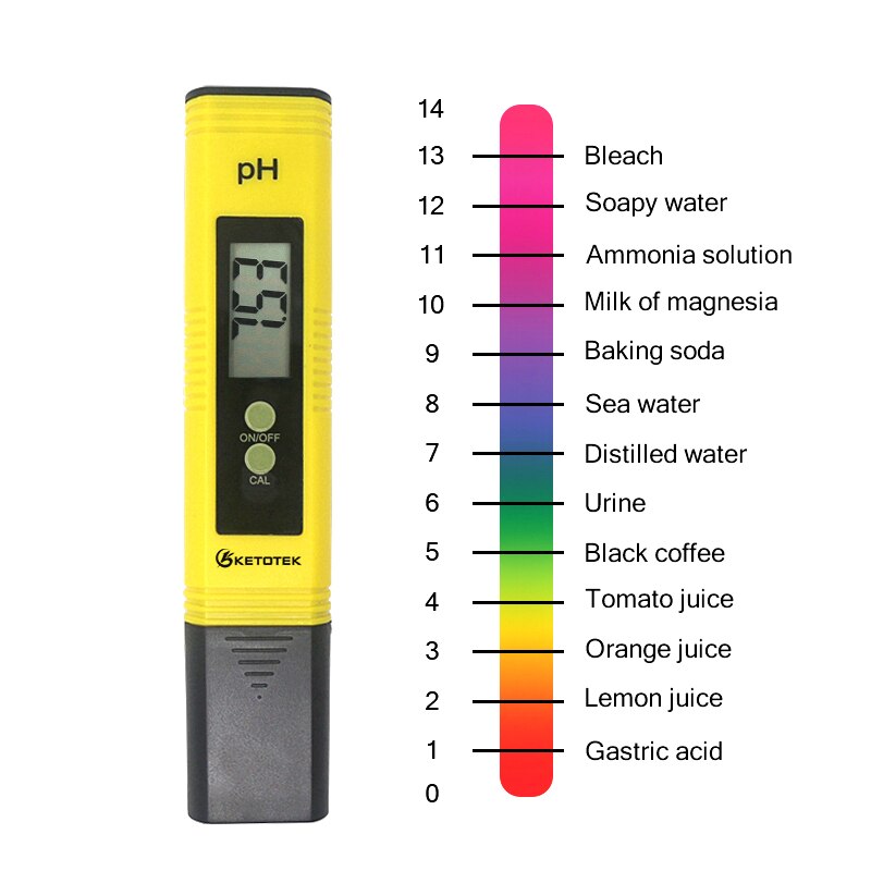 Digital Portable PH Meter Tester Lab PH Water Tester ATC Automatic Calibration for Drink Food Aquarium Wine Urine