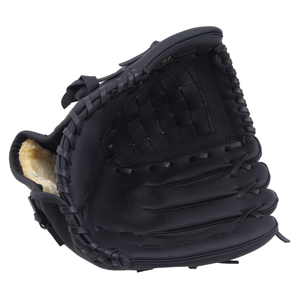 Outdoor Sport Honkbal Handschoen Softbal Praktijk Apparatuur Grootte 9.5/10.5/11.5/12.5 Linkerhand Voor Volwassen Training: Black (11.5)