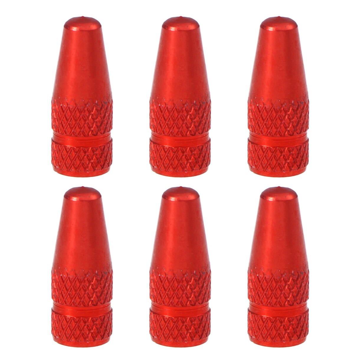 6 stuks fiets aluminiumlegering franse ventieldopjes voor mtb racefiets mountainbike banden ventieldopjes stofhoezen voor: Rood