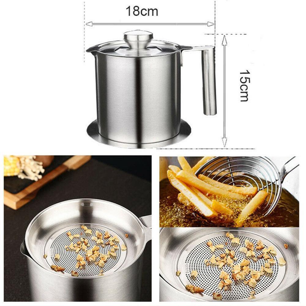 Oljefilter i rostfritt stål hushållshus med stor kapacitet dammsäker oljelagringstank med lock filter oljerester läckageoljebehållare