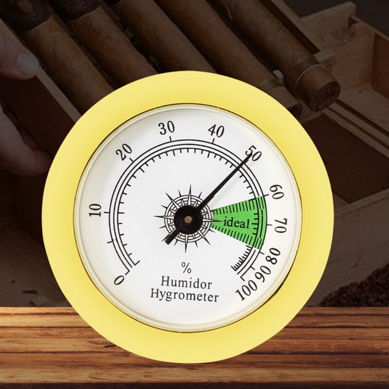 Mini Hygrometer 50mm Round Cigar Hygrometer for Humidors Guitar Violin Cigar Tobacco Boxes Household High Precision Moisture Met