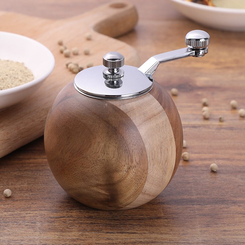 Hand Crank Houten Pepermolen Zout Shaker Met Handvat En Verstelbare Keramische Rotor Zout En Pepermolen: B