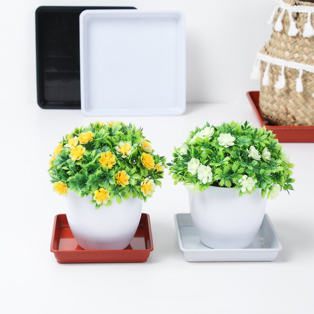 4/6/7/8/10 Inch 1 Pcs Plastic Vierkante Plant Schotel Drip Trays Schoteltjes Dikker Waterdichte Indoor outdoor Bloempot Huis Tuin
