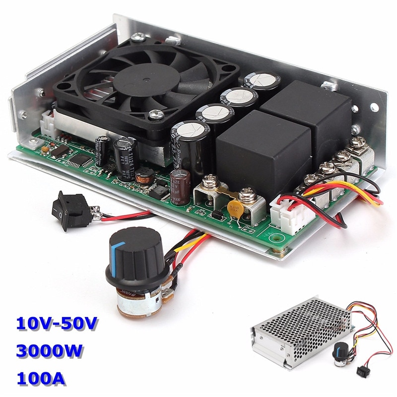 Newest 10-50V DC 100A 3000W Programable Reversible DC Motor Speed Controller PWM Control Reversible Electric Motor