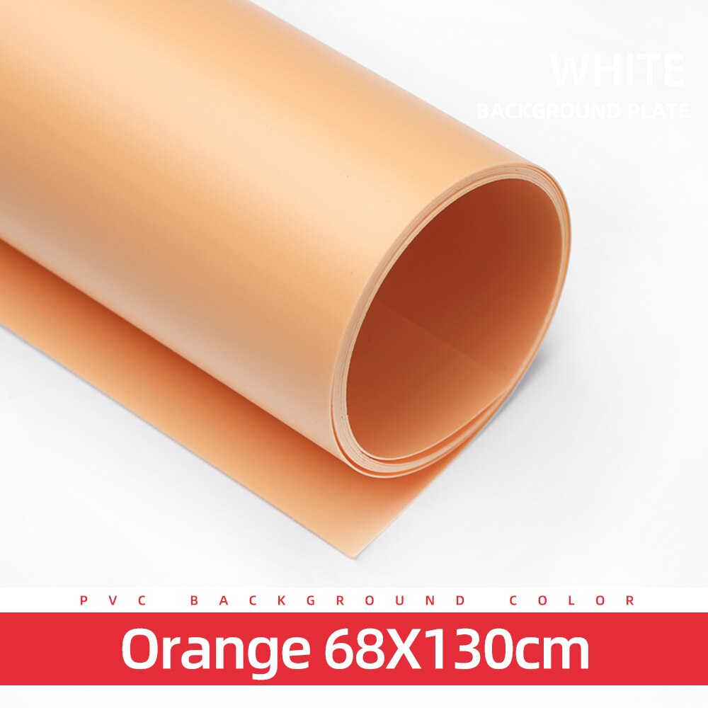 Valkoinen musta harmaa vihreä 68 x 130cm 27*51 tuuman valokuvaus taustapaperi matta pvc vinyyli saumaton tausta saumaton vedenpitävä: 68 x 130cm oranssi