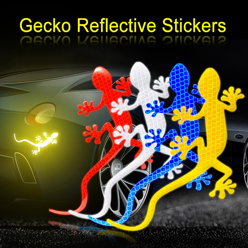 Auto Reflektierende Streifen Gecko Form Warnband Reflektor Aufkleber Decals Mark für Nacht Fahren B2Cshop